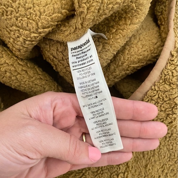 Patagonia Women’s Los Gatos 1/4 Zip Camel Brown Sherpa Pullover Large - Picture 9 of 10